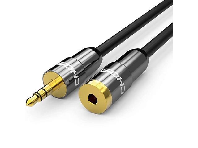 Headphone Extension Cable Jack 35mm Male to Female Aux Cable Audio Extension Cable for Computer Mobile Phone Amplifier 65FT20m QS3402Black