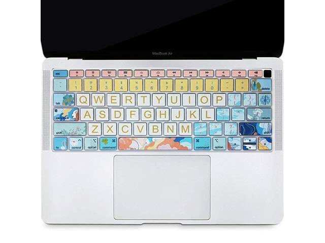 Keyboard Cover Protector for Apple MacBook Air 13 Inch 133 A19322018 2019 Released Silicone Skin Protector with Floral Big Letter Design Flowers