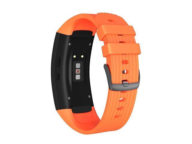 Compatible Samsung Gear Fit2 Pro Band Solft Silicone Gear Fit2 Watch Strap for Samsung Gear Fit2 Pro Smartwatch BansOrange Large