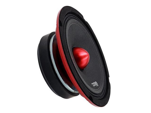 PROX64BMSL Slim Loudspeaker 65 Midrange Red Aluminum Bullet 500W Max 250W RMS 4 Ohms Premium Quality Audio Door Speakers for Car or Truck Stereo