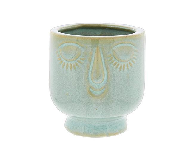 Ceramic Face Planter 45quot Blue