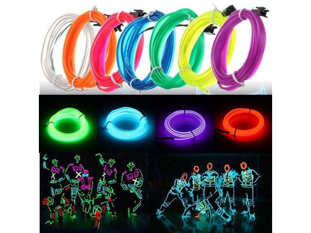 3M Led Flexible EL Wire Neon Glow Light Rope Strip 12V For Christmas Holiday Party