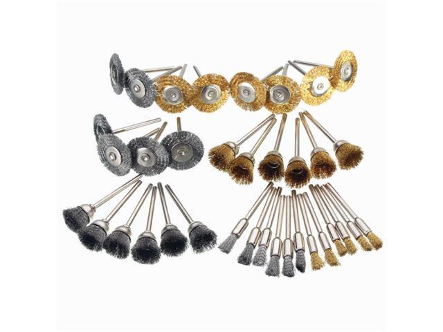 36pcs 3175mm Shank Copper Steel Wire Polishing Wheel Brush for Dremel