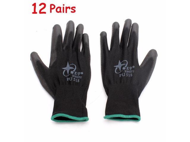12Pairs XINGYU PU518 13Gauge Nylon Nitrile Anti-static Palm Coated Work Safety Gloves Large Size