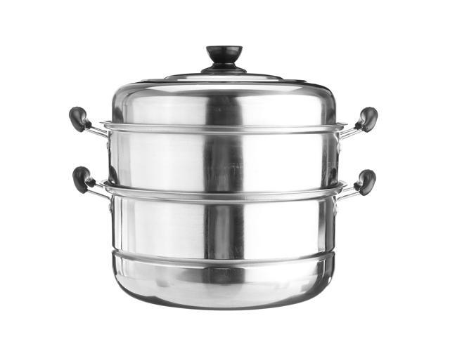 3 Tier Stainless Steel Pot Steamer Steam Cooking Cooker Cookware Hot Pot Kitchen Cooking Tools-28cm