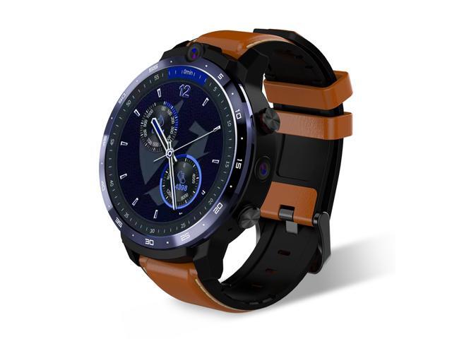 [4G+64G]LEMFO LEM12 Pro Android 100 Face Unlock 16 Inch HD Screen 4G Watch Phone Dual Camera Play Store Customized Watch Face Smart Watch-Brown