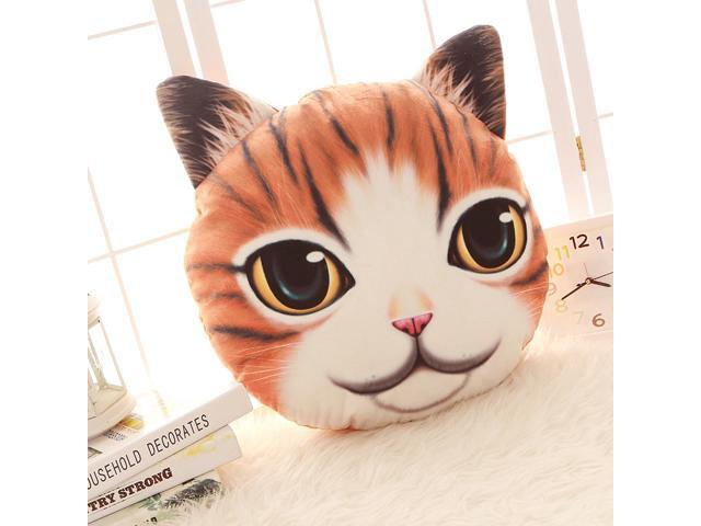 Creative Funny 3D Dog Cat Head Pillow PP Cotton Simulation Animal Cushion Birthay Gift Trick Toys 11/35x40cm