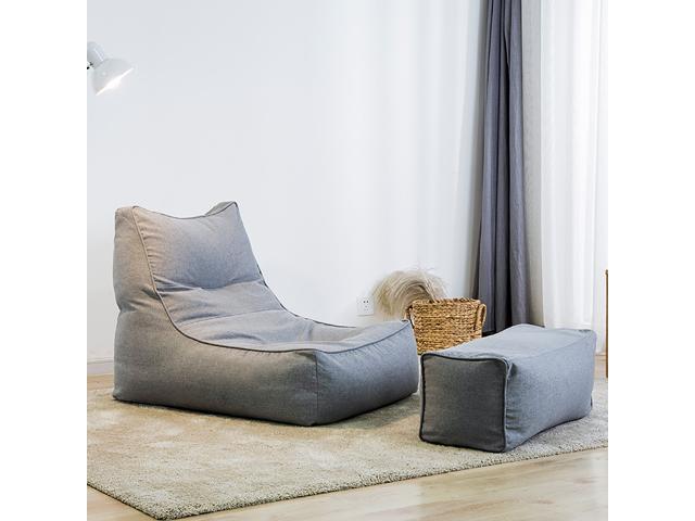 Large Bean Bag Combination Sofas Covers Chair Indoor Lazy Lounger Waterproof Gaming Bed Chair-Brown