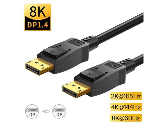 NeweggBusiness - DisplayPort 1.4 Cable 8K @60Hz,VESA Certified Display Port  Cable 3.3ft / 1M, DP to DP 1.4 Cable Cord with [1440P@144Hz, 1080P@240Hz, 4K @120Hz, 8K@60Hz] & HDR HBR3 Support -Gold Black