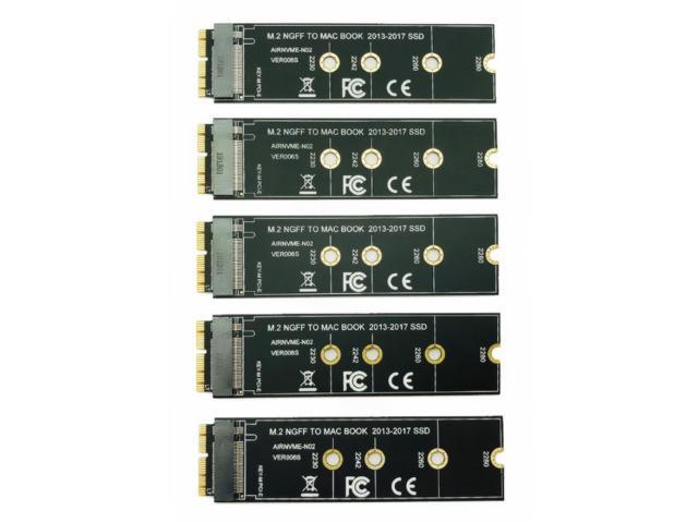 5PCS NVME M2 SSD Adapter Convert Card for MacBook Air Pro Retina 2013-2017 NVME/AHCI SSD Upgrade Kit For A1465 A1466 A1398 A1502