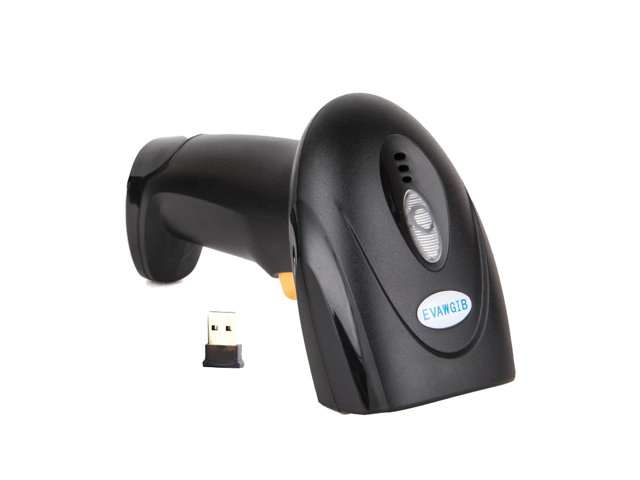 Cheapest 24Ghz 1D Laser wireless barcode reader handheld barcode scannerwith long range USB interface EVAWGIB