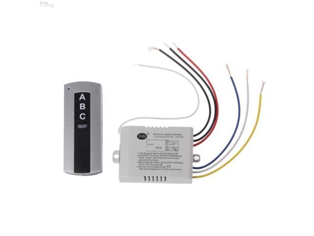 Wireless 3 Channel ON/OFF Lamp Remote Control Switch Receiver Transmitter