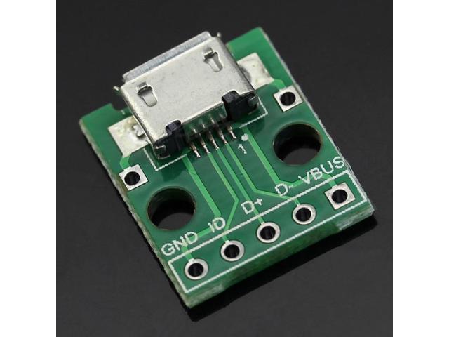 5pcs/lot Female MICRO USB To Dip 5-Pin Pinboard Type B Plug Adapter Plate Weld Head