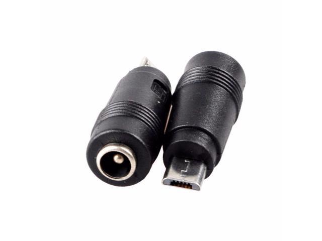 2PCS/LOT 55 x 21mm DC Power Plug Jacket Female to Micro USB Male Charge Adapter for Cellphone Tablet