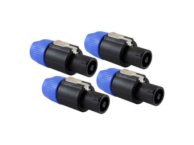 Speaker Plug Twist Lock 4 Pole Speaker Plug compatible with Neutrik Speakon NL4FC NL4FX NLT4X NL2FC - 4 PACK