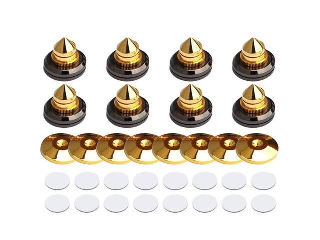 8 Set Golden-Plated Speaker Spikes Speaker Stands CD o Subwoofer Amplifier Turntable Isolation Feet