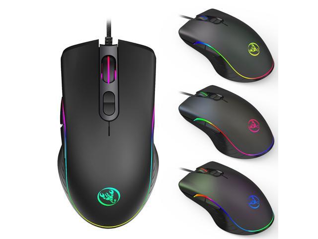 TROPRO RGB Gaming Mouse 6400 dpi Ergonomic Hand Grips RGB Backlit Optical Wired Gaming Mouse 7 Programmable Buttons