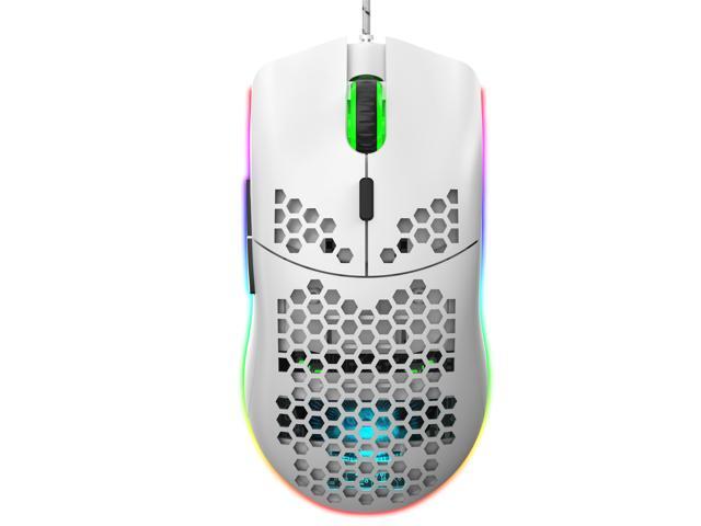 TROPRO Programmable RGB Gaming Mouse 6 DPI (1000/1600/2400/3200/4800/6400) 96g Ultra Lightweight Honeycomb Optical LED Wired Mouse with