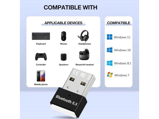 NeweggBusiness - USB Bluetooth 5.3 Adapter for PC Win11/10/8.1/8/7