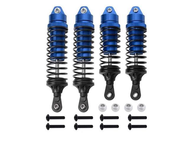 RC Car Shock Absorber 4 Piece Front and Rear Shock Absorber Assembly for 1/10 Traxxas Slash 4X4 4WD Upgrade Blue