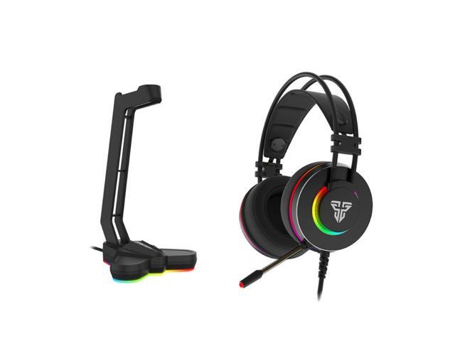 FANTECH RGB Earphone Rack and HG23 Gaming Headphones 71 Surround Sound Earphones with Microphone for Game Player Black
