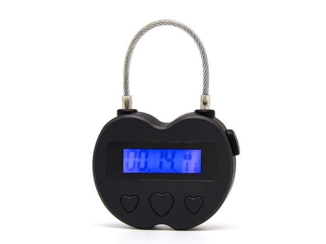 Smart Time Lock LCD Display Time Lock Multifunction Travel Electronic Timer, Waterproof USB Rechargeable Temporary Timer Padlock, Black photo