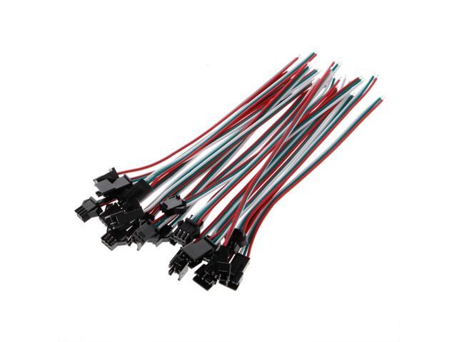 10 Pairs 3 Pin JST SM Male Female Plug Connector Cable For WS2812B WS2812 WS2811 LED Strip Lamp