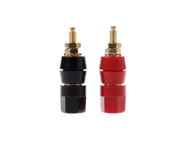 2pcs/set 4mm Banana Plug Red Black Connector Amplifier Terminal Binding Post Speaker Jack