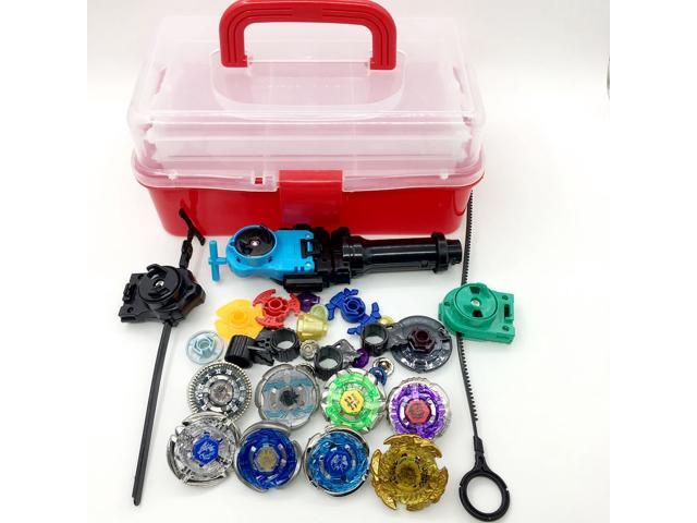 4D Beyblade Burst metal fashion with launcher with handle bar and Red Storage box More than 20 accessories indoor sport for children's Day Toys