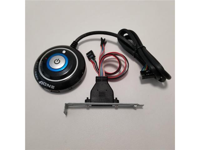 PC Desktop Power Reset Switch Button ON OFF LED Status Light Dual USB Plug Bracket Mount Net Cafe Black Reset Switch Button