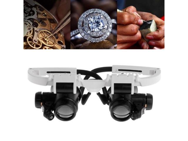 Headband Glasses Magnifier Magnifying Glass With LED Lights 8X 15X 23X Illuminated Magnifier Loupe Watch Repair Lamp