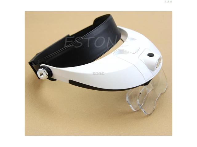 LED Lamp Light Magnifiers Headband Headset Head Jeweler Magnifier Magnifying Glass Loupe M12 dropship