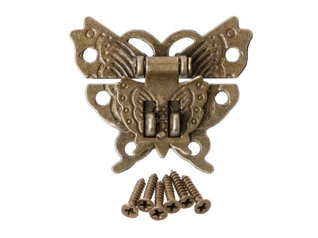 Butterfly Antique Bronze Hasp Latch Wooden Box Mini Cabinet Buckle Locks 45x37mm May08 Dropship
