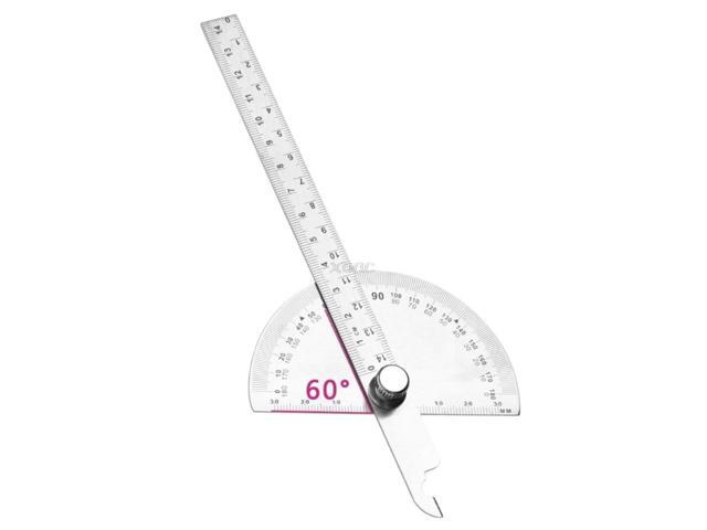 0-180 Degree Angle Ruler Round Head Rotary Protractor Adjustable Universal Stainless Steel Measuring Tool A25 dropshipping