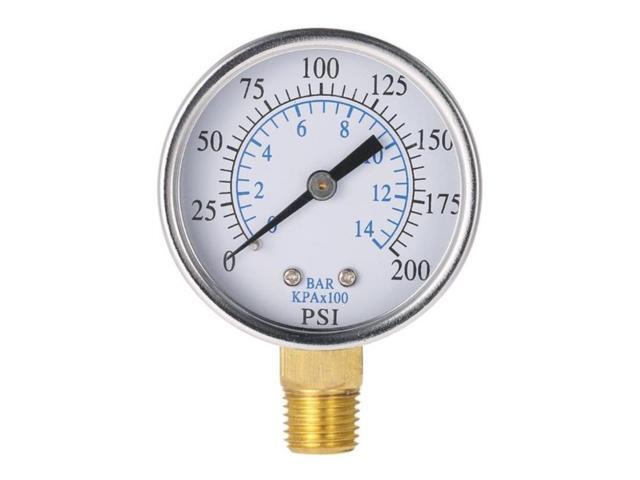 0-14 Bar Air Oil Water Pressure Gauge 1/4' NPT 0-200PSI Manometer 0-14 Bar Side Mount