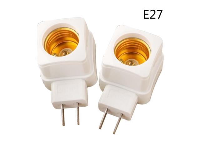 Rotary E27 Plug-in Screw LED Light Bulb Holder Lamp Base Socket Plug Adapter Converter With ON/OFF Button