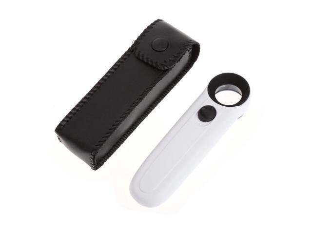 40X Handheld 2 LED Light Magnifier Reading Magnifying Glass Lens Jewelry Loupe