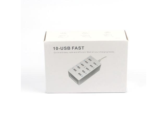 10 Port Fast USB Charging Station Power Adapter Wall Travel Desktop Charger HUB 5V 21A