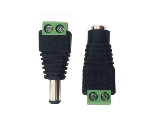 10 Pairs 12V Male+Female 21x55MM DC Power Jack Plug Adapter Connector for CCTV Camera