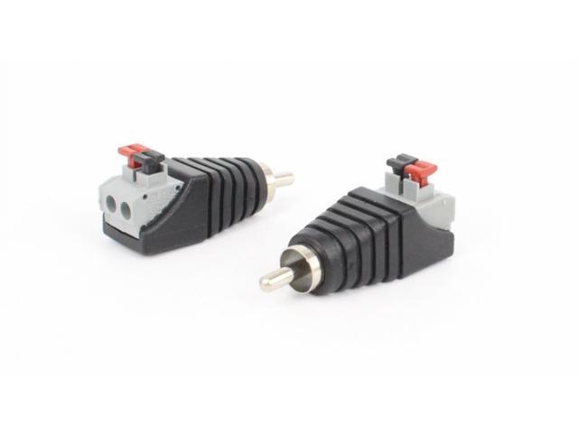 2pcs/lot Speaker Phono RCA Male to AV 2 Screw Terminal Female Video Audio Spring Press Type Balun for CCTV