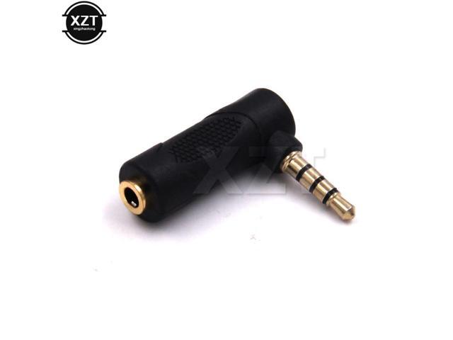 Male to Female 90 Degree 4 Pole To 3 Pole Stereo L Shape aux Audio Connector Extender Headphone Jack Adapter Converter 35m