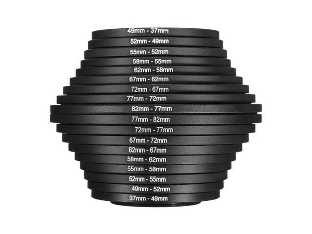 18Pcs Lens Filter Ring Adapter Step Up Down 37-82mm Set For Canon Nikon Camera