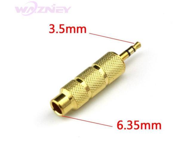 500pcs Gold Plated 35 mm Male to 65 mm Female 35 plug to 65 Jack Stereo MIC Audio Adapter for Microphone Headphone Convertor
