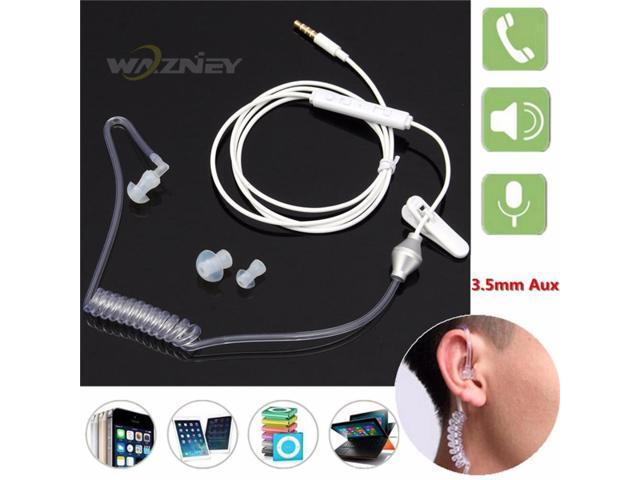 100pcs 35mm FBI Style Cool In-ear Headset Radiation protection Earphone monitor Earpiece Talkabout Mini Walkie Air duct earbuds