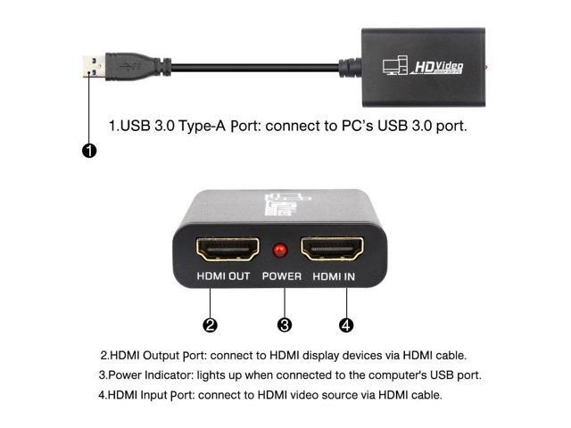 Video Capture Devices HDMI to USB 30 Full HD Live Video Capture Game Capture Recording Box Dual HDMI USB 30 Adapter Video &