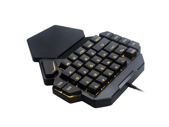 One Handed Keyboard RGB One Hand Mechanical Gaming Keyboard Keyboard 35-Key Blue Switch USB Wired Rainbow Portable