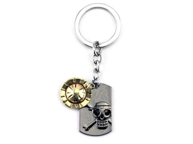 10 PCS/LOT Anime One Piece Luffy straw hat Dog Tag Keychain keyring pendant Toy gifts