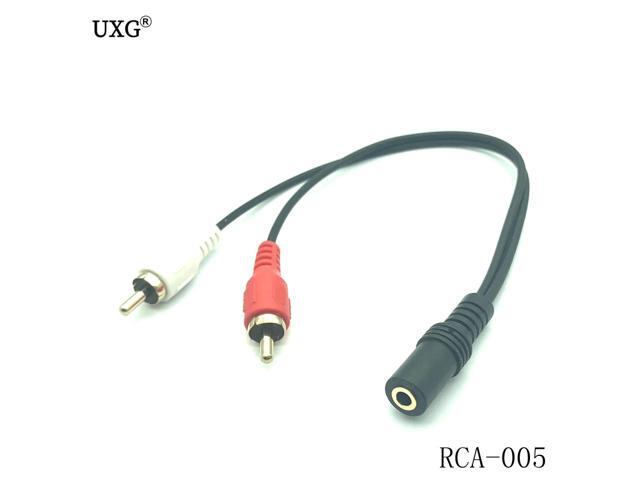 Universal 35mm Stereo Audio Female Jack to 2 RCA Male Socket to Headphone 35 Y Adapter Cable
