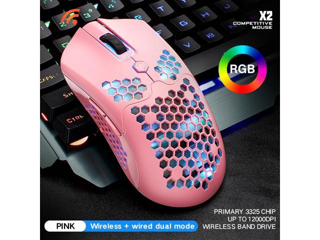 X2 E-sport Wireless Mouse RGB Dual Mode Gaming Mechanical Macro Computer  Notebook Mouse With Lightweight Honeycomb Shell Ultralight 