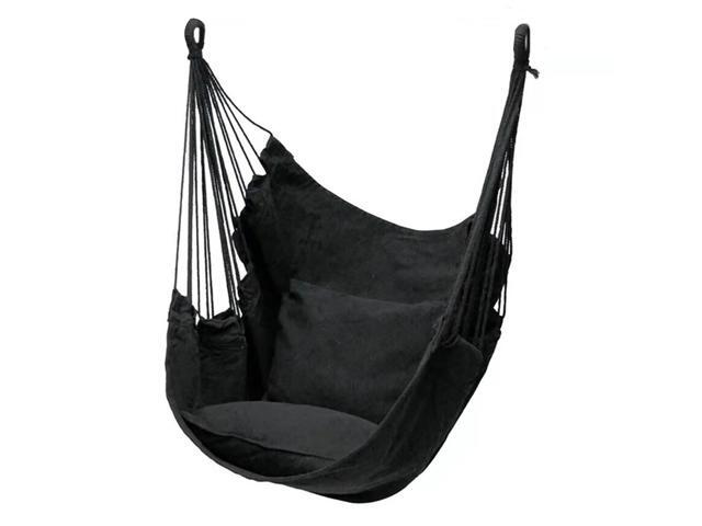 Heavy Duty Hanging Hammock Chair with Pillows Canvas Fabric Outdoor Swing Hanging Hammock Chair Furniture 100*130CM